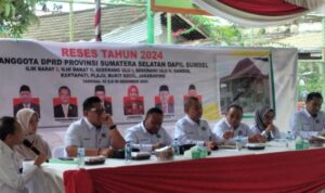 Anggota DPRD Sumsel Daerah Pemilihan (Dapil) I melakukan reses tahap I tahun 2024 yang berlangsung mulai dari tanggal 2 hingga 9 Desember 2024.